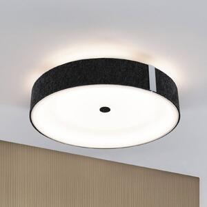 Paulmann Smart LED stropní svítidlo Malika antracit Ø 40 cm plst, stmívatelný, Hliník / šedá / zinek, Obývací pokoj / jídelna, Textil / tkanina / hedvábí, Moderní, Stropní svítidlo