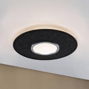 Paulmann Smart LED stropní svítidlo Tulga, antracit Ø 45 cm plst, stmívatelný, Hliník / šedá / zinek, Obývací pokoj / jídelna, Textil / tkanina / hedvábí, Moderní, Stropní svítidlo