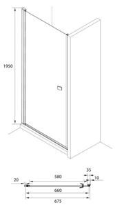 Roca Capital sprchové dveře 70 cm sklopné AM4707012M