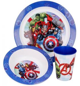 Sada plastového nádobí Avengers - MARVEL - s kelímkem - 3 dílná souprava