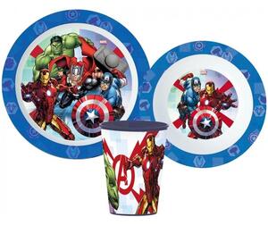 Sada plastového nádobí Avengers - MARVEL - s kelímkem - 3 dílná souprava