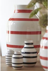 Bílo-červená pruhovaná keramická váza Kähler Design Omaggio, výška 31 cm