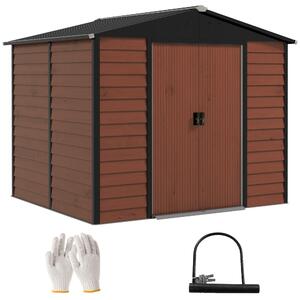 Zahradní domek Outsunny o rozloze 4,4 m² s pultovou stechou, posuvnými dvemi a základem