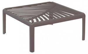 Tvercový konferenní stolek do obývacího pokoje z polypropylenu se sklennou deskou, 70 x 70 x V 32 cm – Taupe