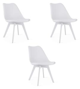 Set tří jídelních židlí MARK bílý (3 ks)