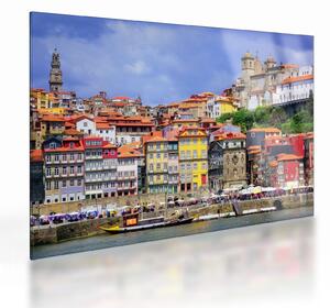 Skleněný obraz - Ribeira, Portugalsko (70x50 cm)