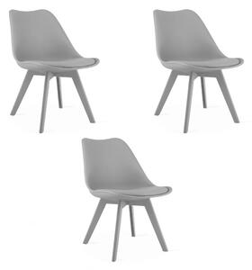 Set tří jídelních židlí MARK šedý (3 ks)