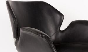 Černá koženková konferenční židle ZUIVER NIKKI