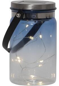 Venkovní solární lucerna Star Trading Tint Lantern Blue, výška 15 cm