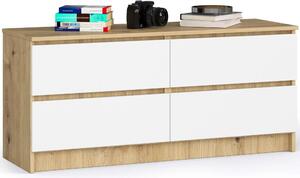 Akord Komoda 4 zásuvky dub artisan/bílá 120x40x55