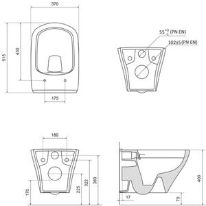 Ravak Classic záchodová mísa závěsná Bez oplachového kruhu bílá X01671