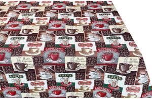 Gobelínový ubrus na stůl s kávovým motivem – Espresso, Cappuccino, Latte Eden 641 Barva Vícebarevná Rozměry 40x100 cm