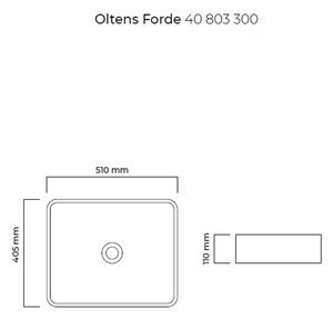 Oltens Forde umyvadlo 51x40.5 cm obdélníkový na pult černá 40303300