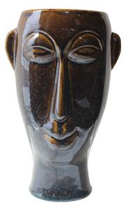 Tmavě hnědá porcelánová váza PT LIVING Mask, výška 27,2 cm