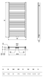 Excellent Horos koupelnový radiátor designově 96x50 cm bílá GREX.HO96.WH