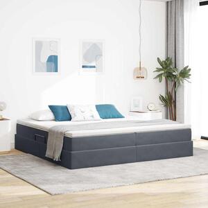 Postel s úložným prostorem a matrací Tmavě šedá 200 x 200 cm 3370324