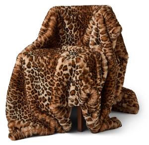 Skinnwille Home Collection Leopardí přehoz Leo Brown, pléd, 140x220 cm