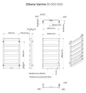 Oltens Varme koupelnový radiátor designově 89.5x50 cm bílá 55000000