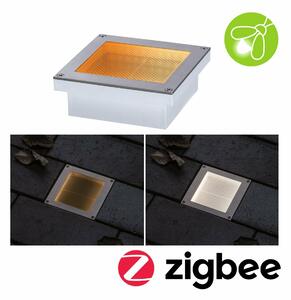 PAULMANN LED zemní svítidlo Smart Home Zigbee Brick neláká hmyz IP67 hranaté 100x100mm CCT 1W 230V ocel ocel