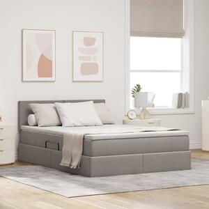 Postel s úložným prostorem a matrací Taupe 140 x 200 cm Samet 3370452