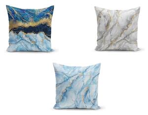 Sada 3 povlaků na polštáře Minimalist Cushion Covers Azuro Cassie, 45 x 45 cm