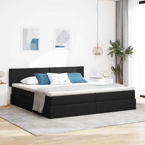 Postel s úložným prostorem a matrací Černá 200 x 200 cm Samet 3370469