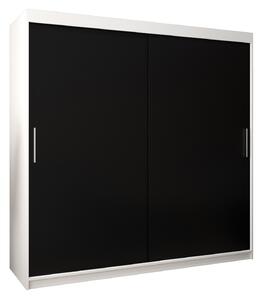 Šatní skříň 200 cm Toki (Bílá matná + Černá matná). 1064846