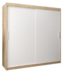 HezkýNábytek.cz Šatní skříň 200 cm Toki (Dub sonoma + Bílá matná). 1064856