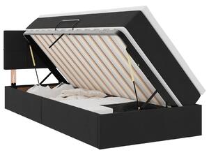 LED postel s úložným prostorem a matrací Černá 90 x 190 cm 3371363