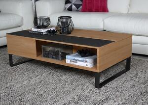 Design Scandinavia Konferenční stolek Rosemary, 110 cm, dub/černá