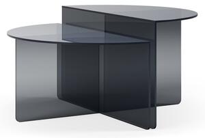 Šedé skleněné kulaté konferenční stolky v sadě 2 ks ø 80 cm Velta – MOME