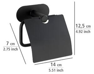 WENKO Držák WC papíru BEZ VRTÁNÍ TurboLoc OREA BLACK černý 13x14x7 cm