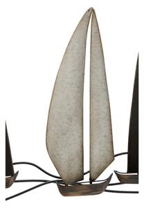 Kovová závěsná dekorace se vzorem lodí Mauro Ferretti Regata, 119 x 51 cm