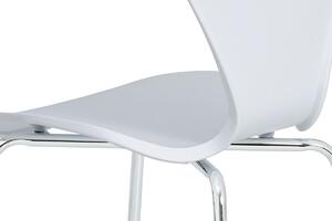 Jídelní židle chrom / bílý lesk