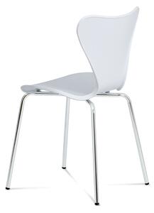 Jídelní židle chrom / bílý lesk