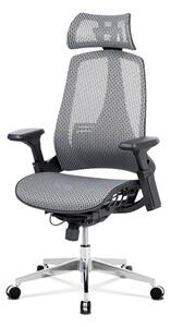 Kancelářská židle, šedá MESH síťovina, lankový mech., kovový kříž