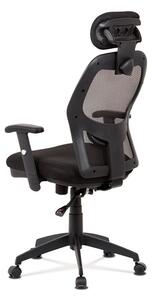 Kancelářská židle, černá MESH, synchronní mech, kříž plastový černý