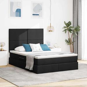 Postel s úložným prostorem a matrací Černá 140 x 190 cm textil 3371717