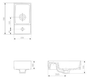 Cersanit Crea umyvadlo 40x22 cm obdélníkový nábytkový bílá K114-004