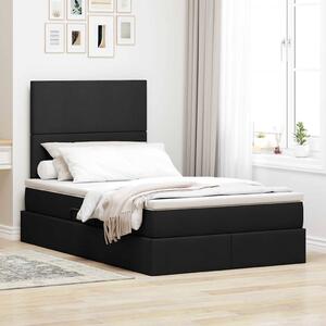 Postel s úložným prostorem a matrací Černá 120 x 200 cm textil 3371711