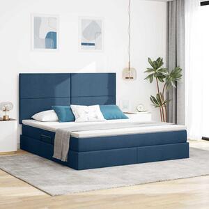 Postel s úložným prostorem a matrací Modrá 160 x 200 cm textil 3371732