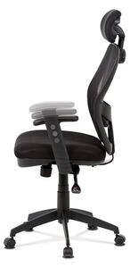 Kancelářská židle, černá MESH, synchronní mech, kříž plastový černý