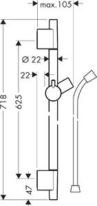 Hansgrohe Unica sprchová tyč 65 cm 28632670