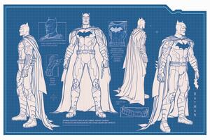 Umělecký tisk Batman - Batsuit blueprint, (40 x 26.7 cm)