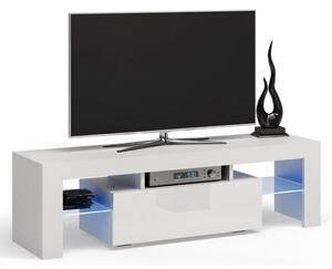 RTV stolek DOVES 140 bílá lesk (140 x 45) cm