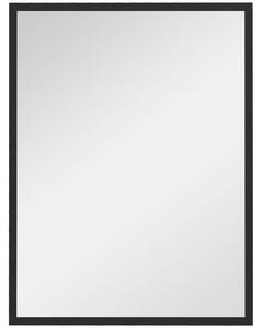 HOMCOM Obdélníkové Zrcadlo se Háčky, Zrcadlo ve Skle a MDF, 60x80 cm, Černé | Aosom