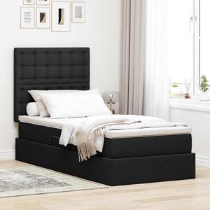 Postel s úložným prostorem a matrací Černá 90 x 190 cm textil 3371876