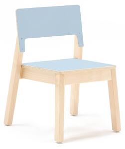 AJ Produkty Dětská židle LOVE, výška 350 mm, bříza, modrá