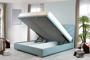 Čaluněná postel 180 x 200 s úložným prostorem mátová, alma