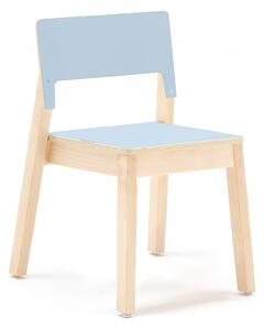 AJ Produkty Dětská židle LOVE, výška 380 mm, bříza, modrá